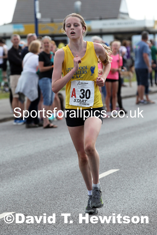 Girls under-13s 2021 Northern 6 and 4 Stage and Young Athletes Road Relays, Redcar. Photo: David T. Hewitson/Sports for All Pics